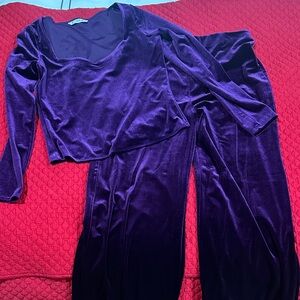 Purple Velvet Women's Set